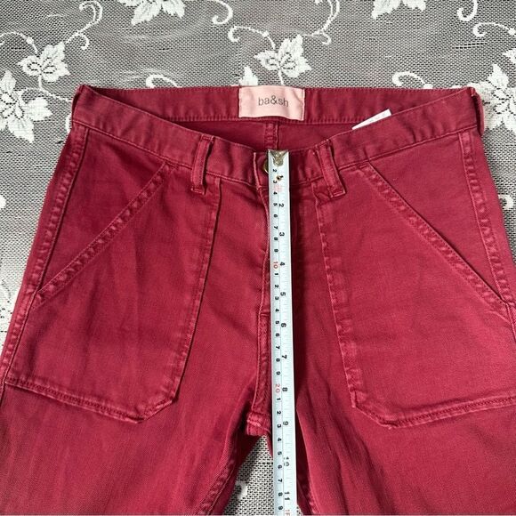 Ba&sh CSALLY - Red Slim-fit cotton jeans Sz 24 - Picture 15 of 16